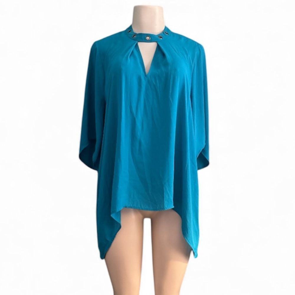 Worthington Teal 3/4 Length Sleeve Billowy Blouse Size Large